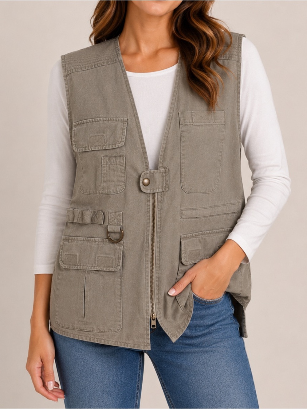 TravelSmith Utility Safari Vest | Cotton Fishing Photographer Vest Size S